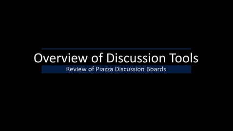 Thumbnail for Piazza Discussions