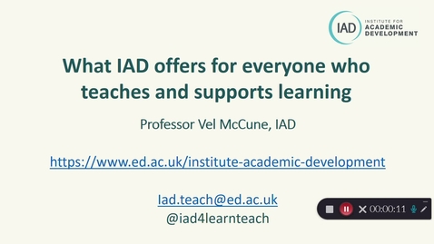 Thumbnail for entry IAD offer on teaching and supporting learning