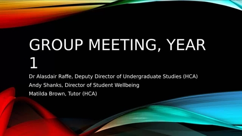 Thumbnail for Year 1, Week 1 Group Meeting