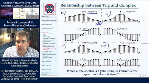 Thumbnail for Topic 26: Relationship between Trig and Complex Fourier Coefficients (SNADA, Chapter 5)