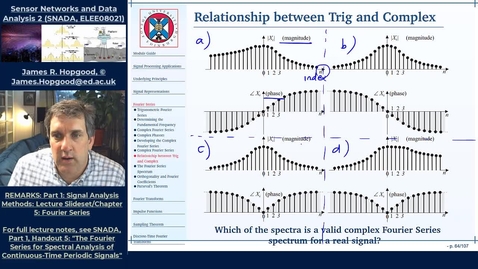 Thumbnail for entry Topic 26: Relationship between Trig and Complex Fourier Coefficients (SNADA, Chapter 5)