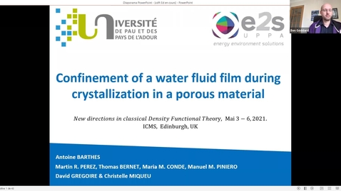 Thumbnail for Confinement of a water fluid film during crystallization in nanopores: a DFT study -  Antoine Barthes
