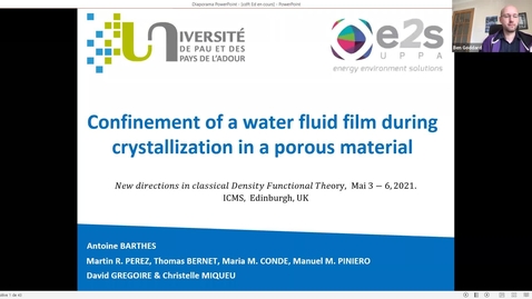 Thumbnail for entry Confinement of a water fluid film during crystallization in nanopores: a DFT study -  Antoine Barthes