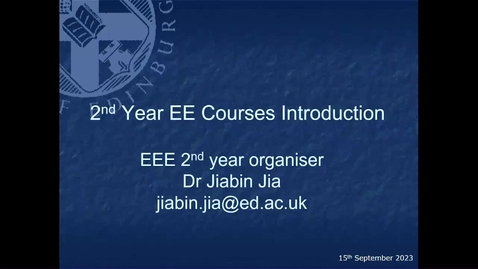 Thumbnail for entry Welcome Back Year 2: Electrical and Electronics Engineering Programmes