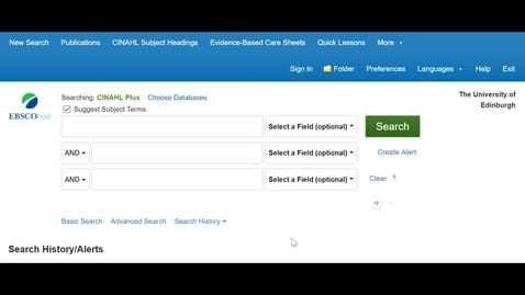 Thumbnail for entry Subject Heading searches in CINAHL Plus, MEDLINE and psycINFO
