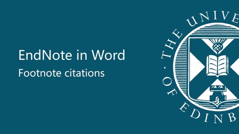 Thumbnail for EndNote in Word - footnote citations