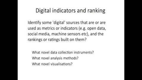 Thumbnail for entry EDR 2016 Week 2 Metrics and Indicators part 3 Digital Indicators and ranking