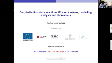 Thumbnail for entry UK-APASI in Mathematical Sciences: Anotida Madzvamuse