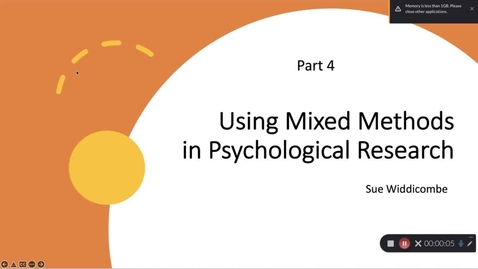 Thumbnail for entry Using Mixed Methods in Psychological Research Part 4