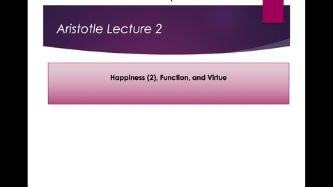 Thumbnail for Aristotle Lecture 2.1