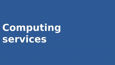 Thumbnail for Computing Services MMIT for online students  29July2024