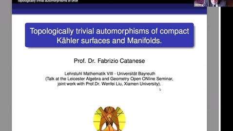Thumbnail for entry LAGOON: Leicester Algebra and Geometry Open ONline - Fabrizio Catanese (Bayreuth, Germany)