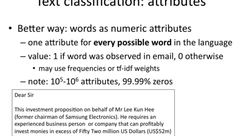 Thumbnail for entry Representing Text with Numeric Attributes