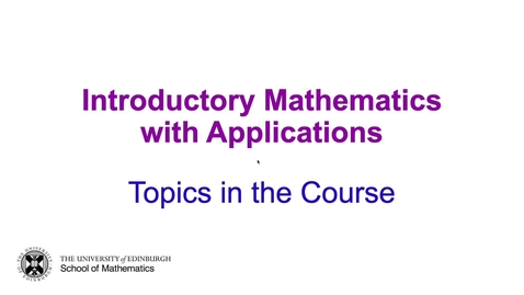 Thumbnail for entry Mathematics: Introductory Mathematics with Applications