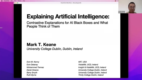 Thumbnail for entry 25 Feb 2022 Mark Keane, (University College Dublin) Explaining artificial intelligence: contrastive explanations for AI black boxes and what people think of them.