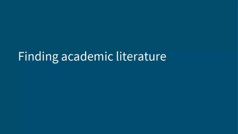 Thumbnail for entry IAD Finding Academic Literature - for CSE PGR (26 Jan 2021)