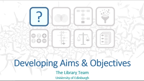 Thumbnail for entry Developing Aims and objectives - The Library Team