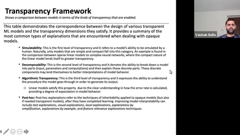 Thumbnail for entry XAI Lecture Recording - Framework for XAI (Part 3)