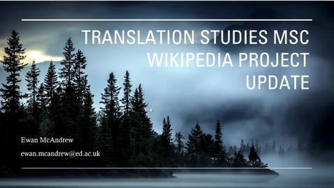 Thumbnail for entry Translation Studies MSc - Wikipedia project