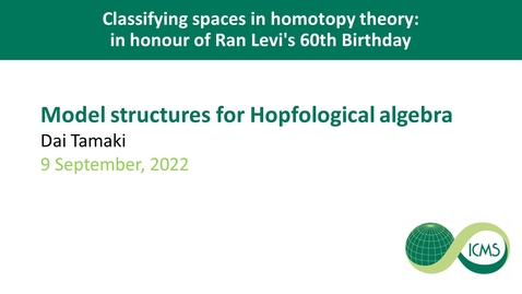 Thumbnail for entry Model structures for Hopfological algebra - Dai Tamaki