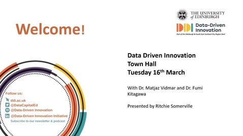 Thumbnail for DDI Town Hall Tuesday 16th March with Matjaz Vidmar and Fumi Kitagawa