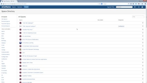 Thumbnail for Confluence Wiki V5 Tutorial: Searching for spaces and adding favourites
