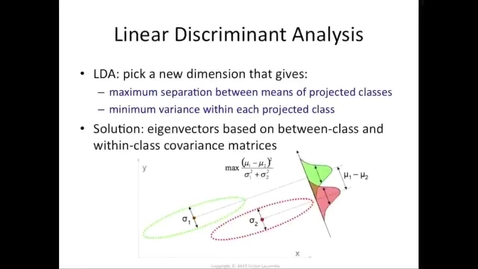 Thumbnail for entry Linear discriminant analysis