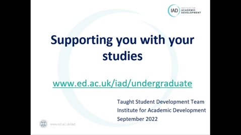 Thumbnail for entry Supporting you with your studies 2022 (UG)