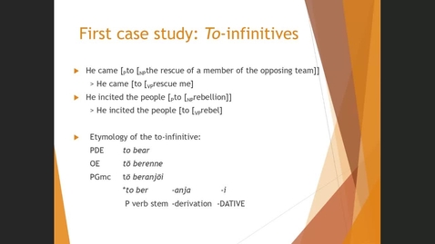 Thumbnail for entry Grammaticalization I - Case Study 1 - to-infinitive