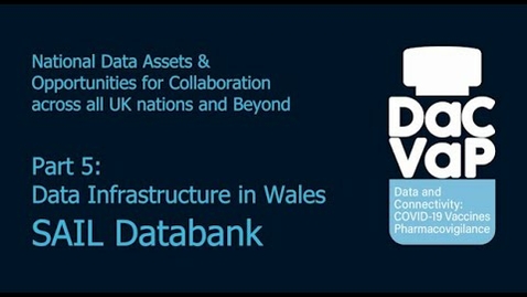 Thumbnail for entry DaC-VaP-2: Webinar: Part 5:Data Infrastructure in Wales - SAIL Databank