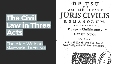 Thumbnail for Alan Watson Memorial Lecture 2020 - Act 2
