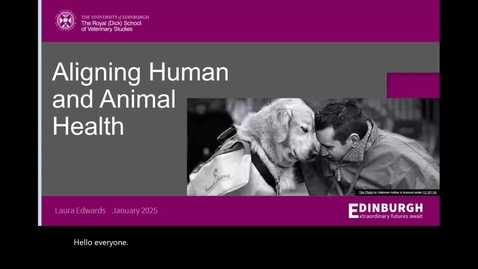 Thumbnail for Nurses Clinical Club - 29th January 2025 - Laura Edwards - Aligning animal and human health - the role of the veterinary nurse.