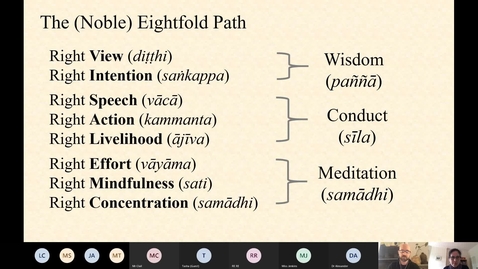 Thumbnail for entry Introduction to Key Concepts 4: Eightfold Path and Five Precepts