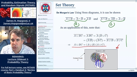 Thumbnail for entry Topic 15: Set theory and its use in Probability Theory (PETARS, Chapter 3)