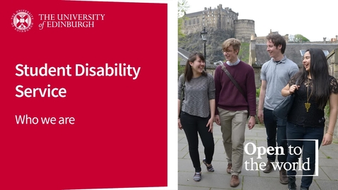 Thumbnail for entry Student Disability Service - Who We Are