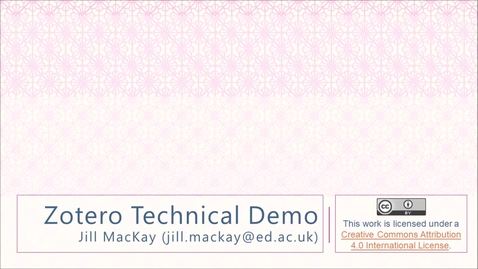 Thumbnail for Technical Demo: Zotero Reference Manager