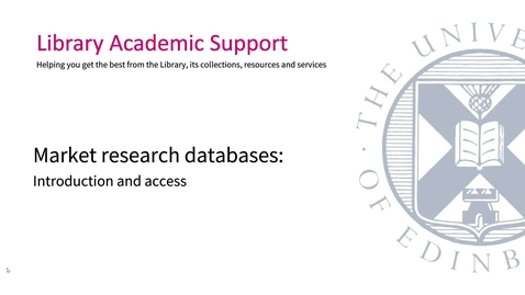 Thumbnail for entry Market research databases: introduction and access