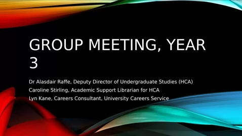 Thumbnail for Year 3, Week 6 Group Meeting (27 October 2021)