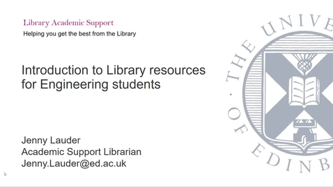 Thumbnail for Introduction to Library resources for Engineering students - September 15th 2023, 12:52:51 pm