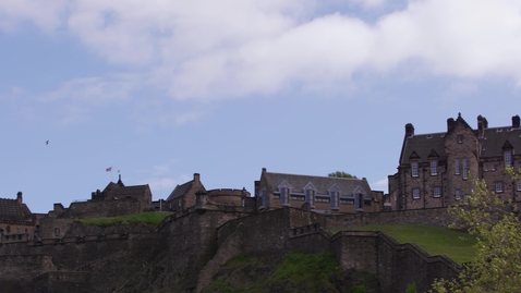 Thumbnail for Edinburgh Castle against blue sky pan right