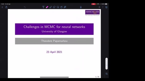 Thumbnail for 23 April 2021: Theodore Papamarkou - Challenges in Markov chain Monte Carlo for Bayesian neural networks