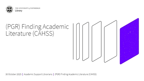 Thumbnail for Finding Academic Literature for Arts, Humanities &amp; Social Sciences (PGR)