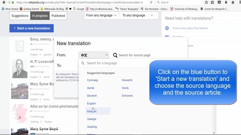Thumbnail for Wikipedia's new Content Translation tool in a nutshell - Translating from 1 language Wikipedia to another.