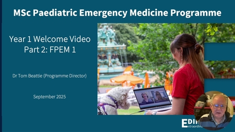 Thumbnail for MSc PEM Year 1 Welcome Video 25-26 Part 2