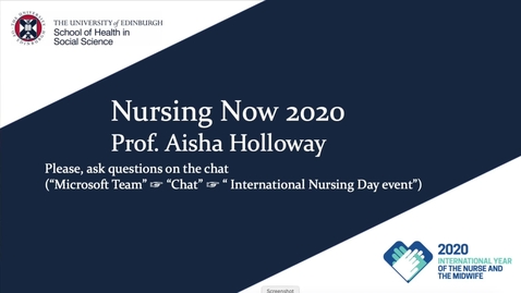 Thumbnail for entry International Nurses Day 2020 event - Nursing Now 2020
