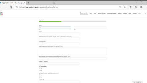 Thumbnail for entry Application Form – EIE – Engage Invest Exploit