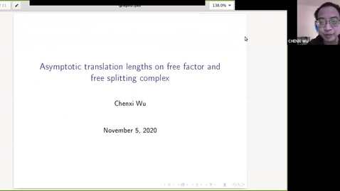 Thumbnail for Bounds on asymptotic translation length on free factor and free splitting complexes - Chenxi Wu
