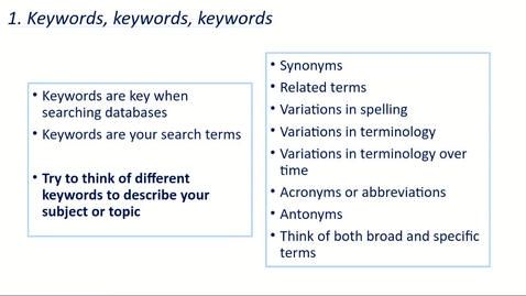 Thumbnail for entry #EdLitSearchTips 2 - Keywords.