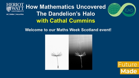 Thumbnail for entry How Mathematics Uncovered the Dandelion’s Halo with Cathal Cummins