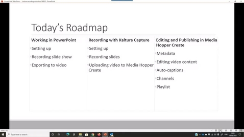 Thumbnail for A workflow with PPT Kaltura and MHC